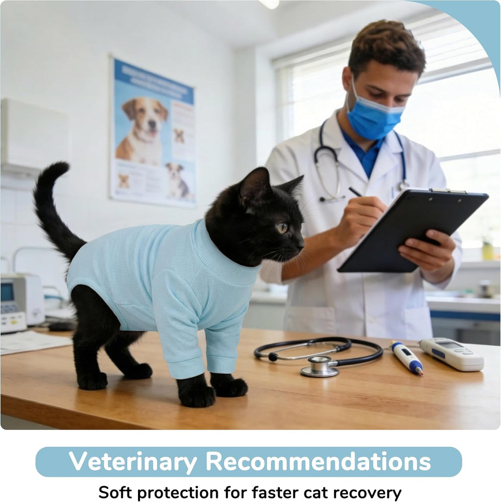 Pumyporeity cat shirt showing wound protection coverage