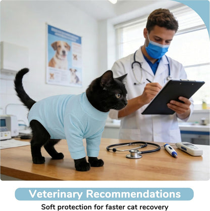 Pumyporeity cat shirt showing wound protection coverage