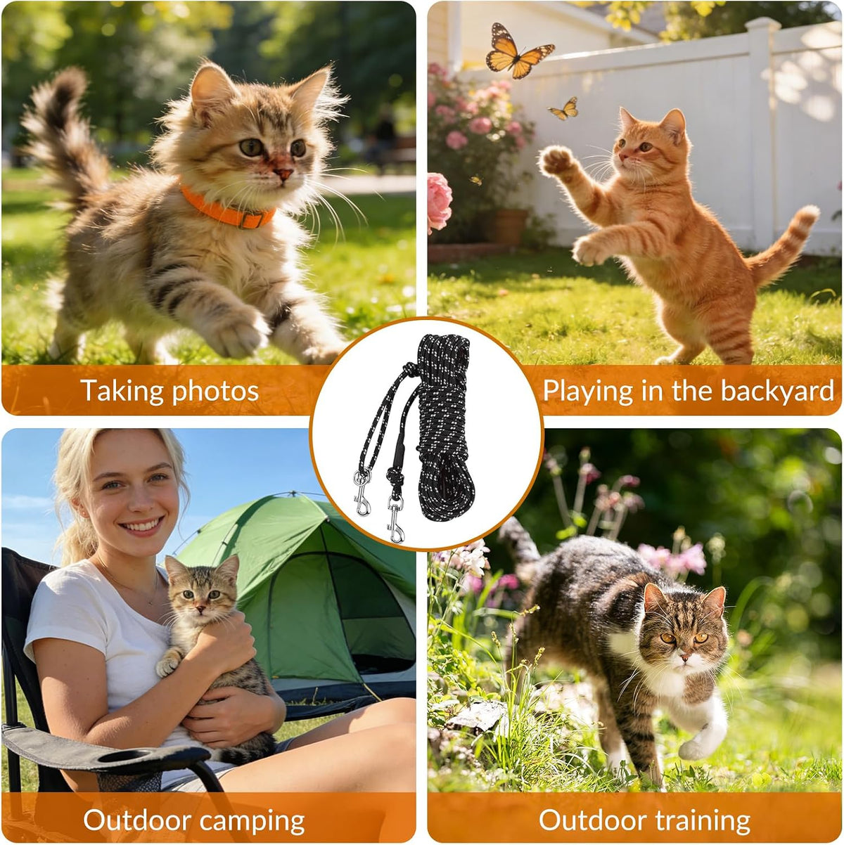 Durable nylon material texture of cat walking leash