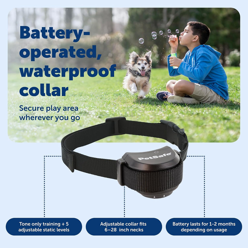 Close up of the electronic contact points on the PetSafe wireless dog collar.
