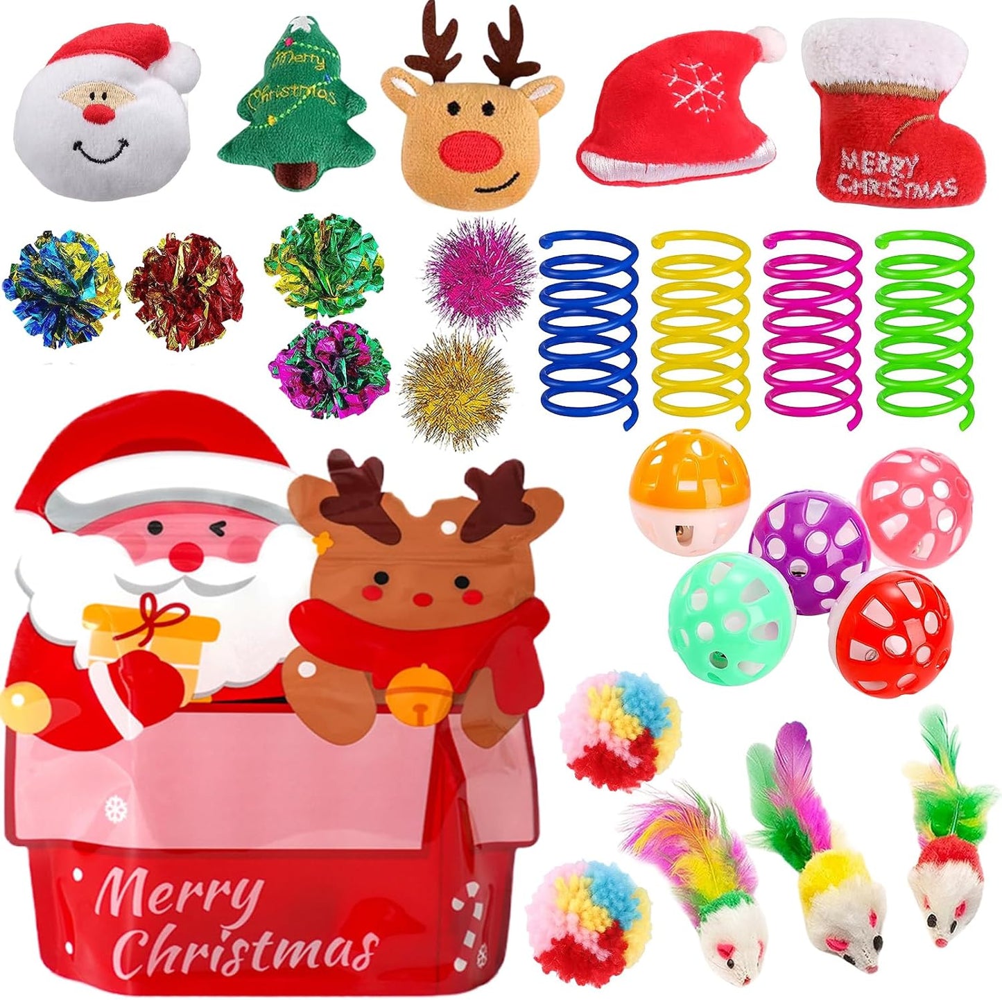 46 PCS Cat Toys for Indoor Cats, Kitten Toys with Cat Spring Toy, Mint Catnip with Crinkle Mouse Ball for Indoor Cats Kittens Exercise - Image 11