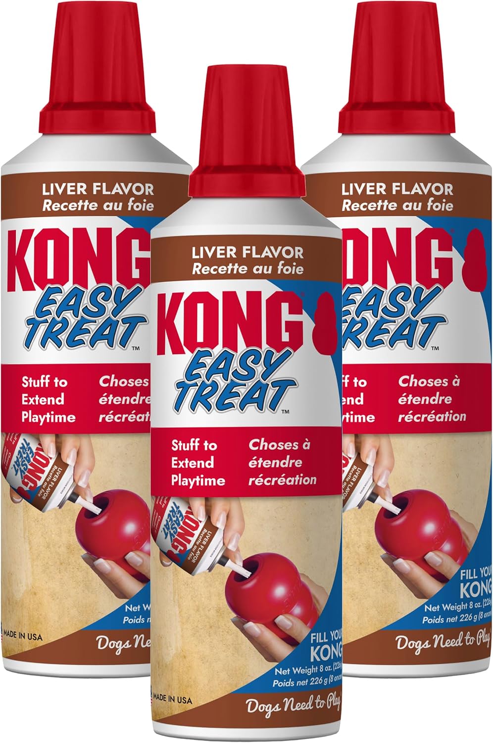 KONG Easy Treat Dog Paste 3-Pack - Mess-Free Stuffing Toys, Training & Reward Treats, Made in USA, Highly Digestible, No Refrigeration Needed (Peanut Butter) - Image 11