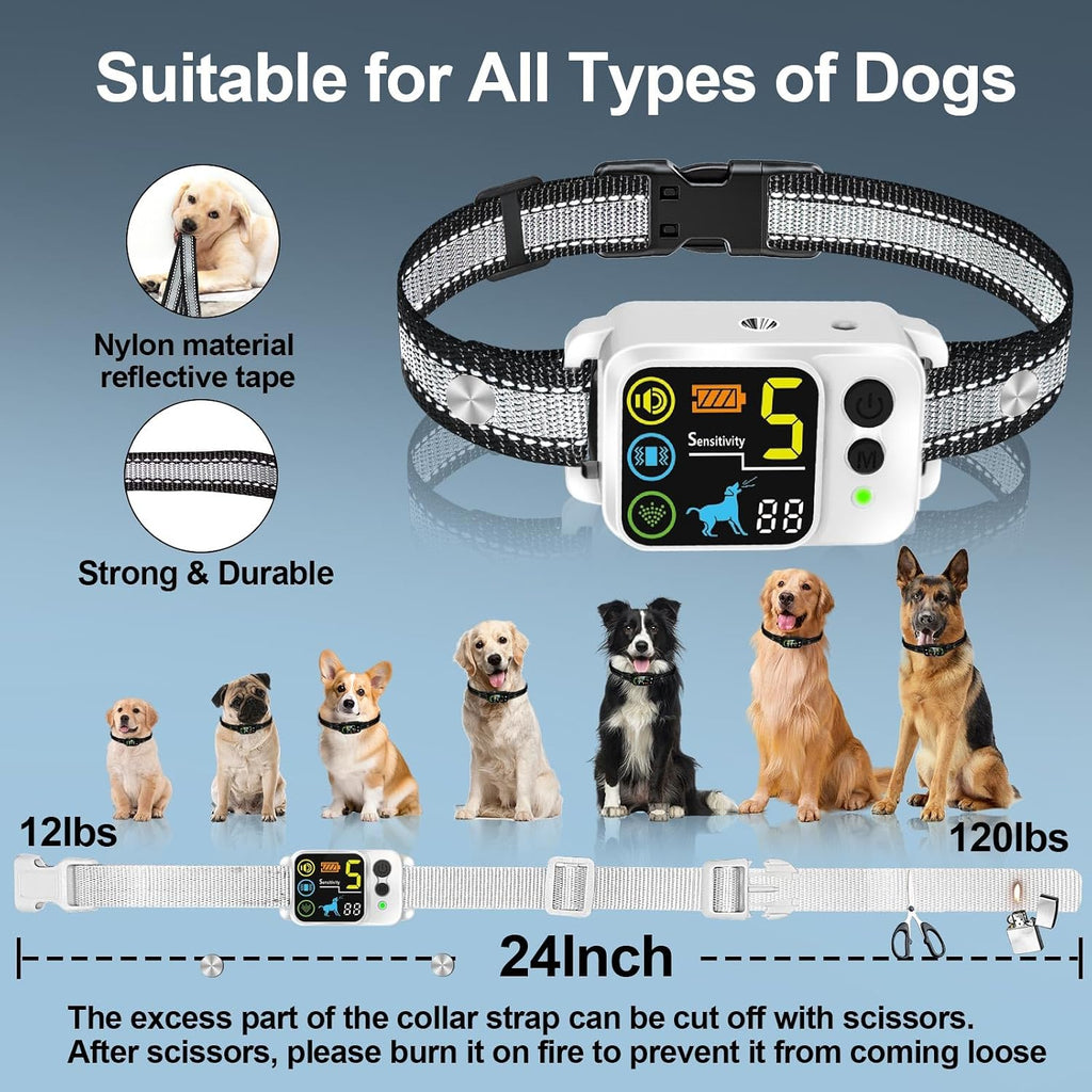 Close up of digital LED display on Wacnem bark collar