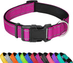 Reflective Dog Collar, Adjustable Soft Neoprene Padded Nylon Pet Collars with Buckle for Medium Dogs, Teal,M - Image 13
