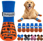 6 Pcs Non-Slip Dog Socks with Paw Grips Indoor, Cute Socks for Hardwood Floors, Winter Snow, Hot Pavement, Paw Protector Socks (Cozy Cloud Blue, Large) - Image 12