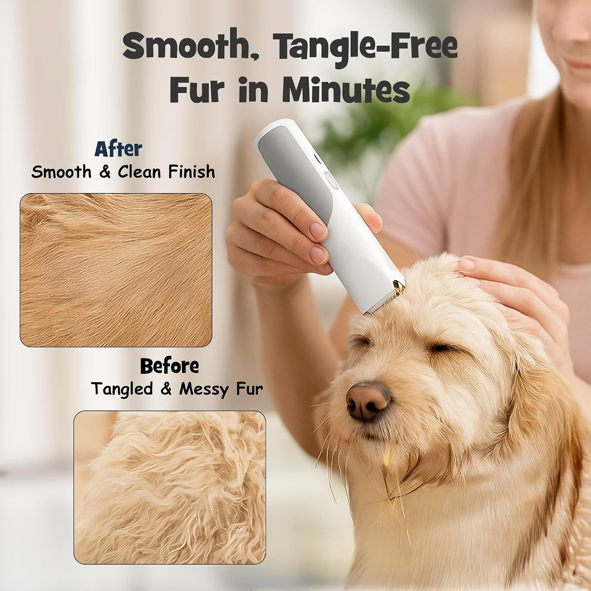 Pawsest dog hair vacuum system with the nail grinder and compact paw trimmer heads
