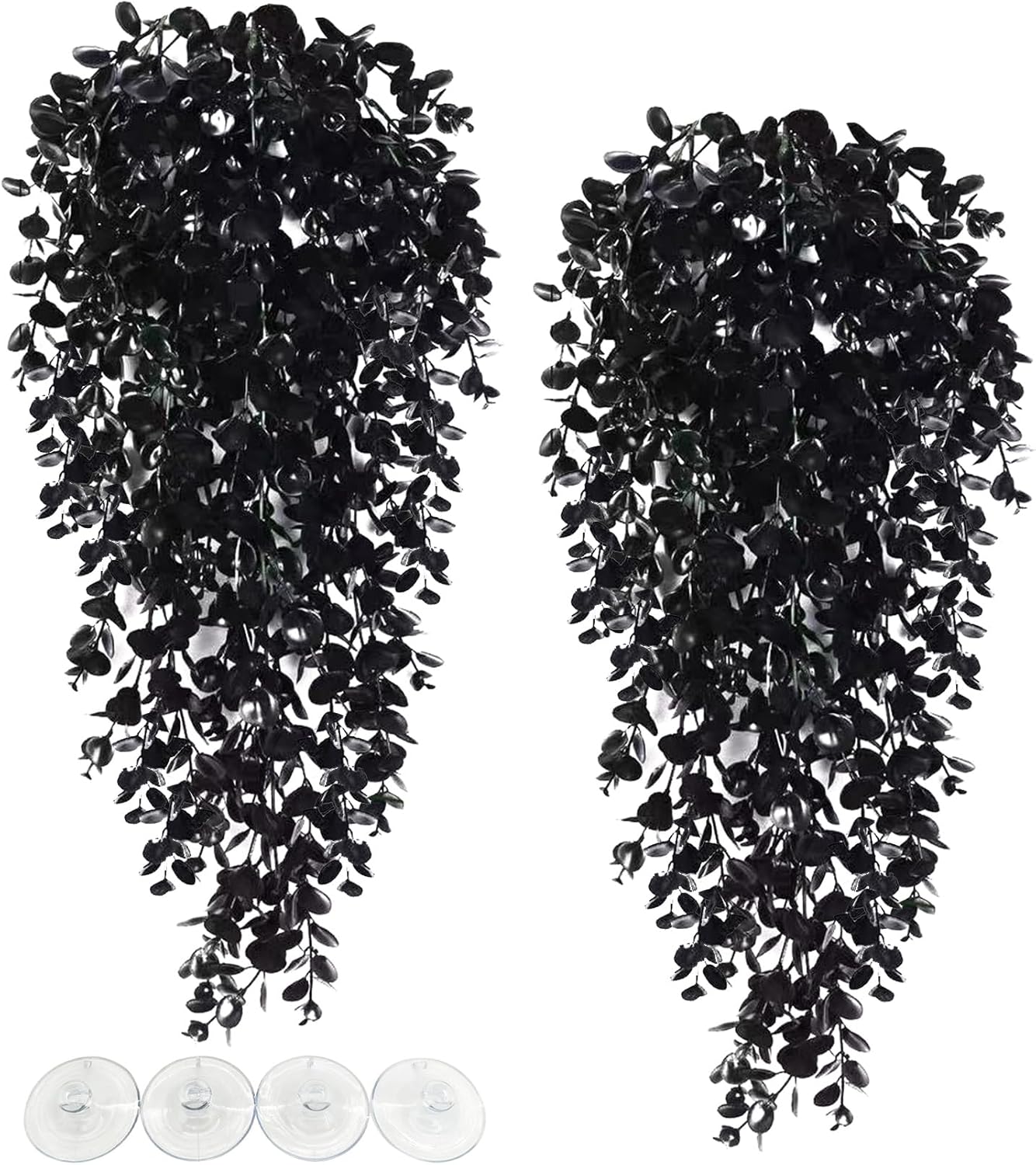 Hamiledyi 2 pack hanging reptile plants front view for terrarium