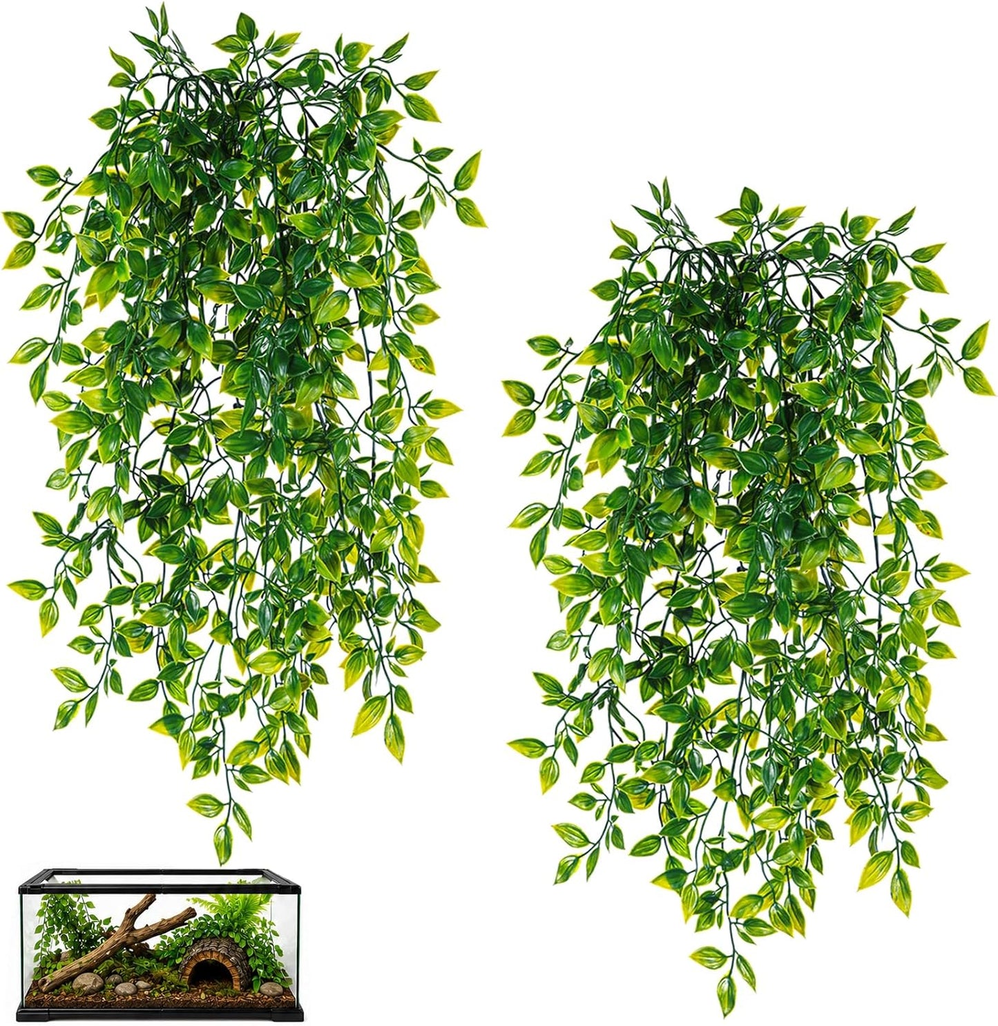 Mechpia 2 pieces reptile hanging plants front view