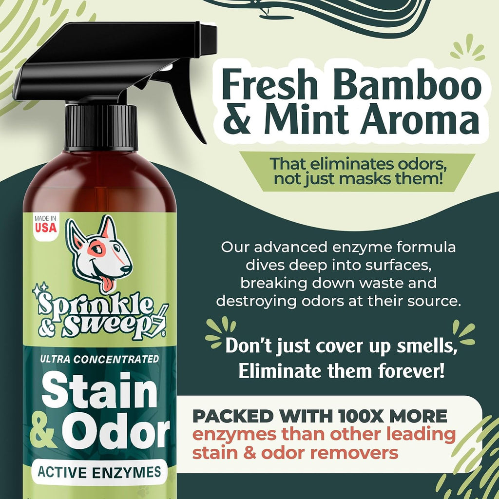 Using Sprinkle and Sweep enzyme spray on home carpet