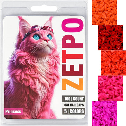 zetpo 100 pcs Cat Nail Caps | Cat Claw Covers | with Adhesives and Applicators (M, Purple, Violet, Blue, Sky Blue, Turquoise) - Image 12