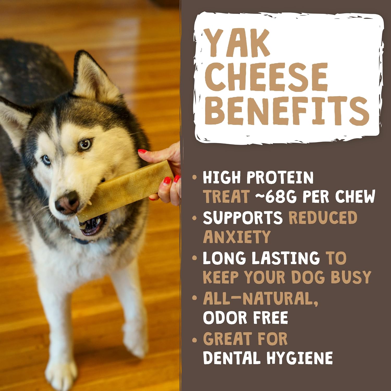Mighty Paw Himalayan hard cheese sticks for aggressive chewers displayed on a clean surface.
