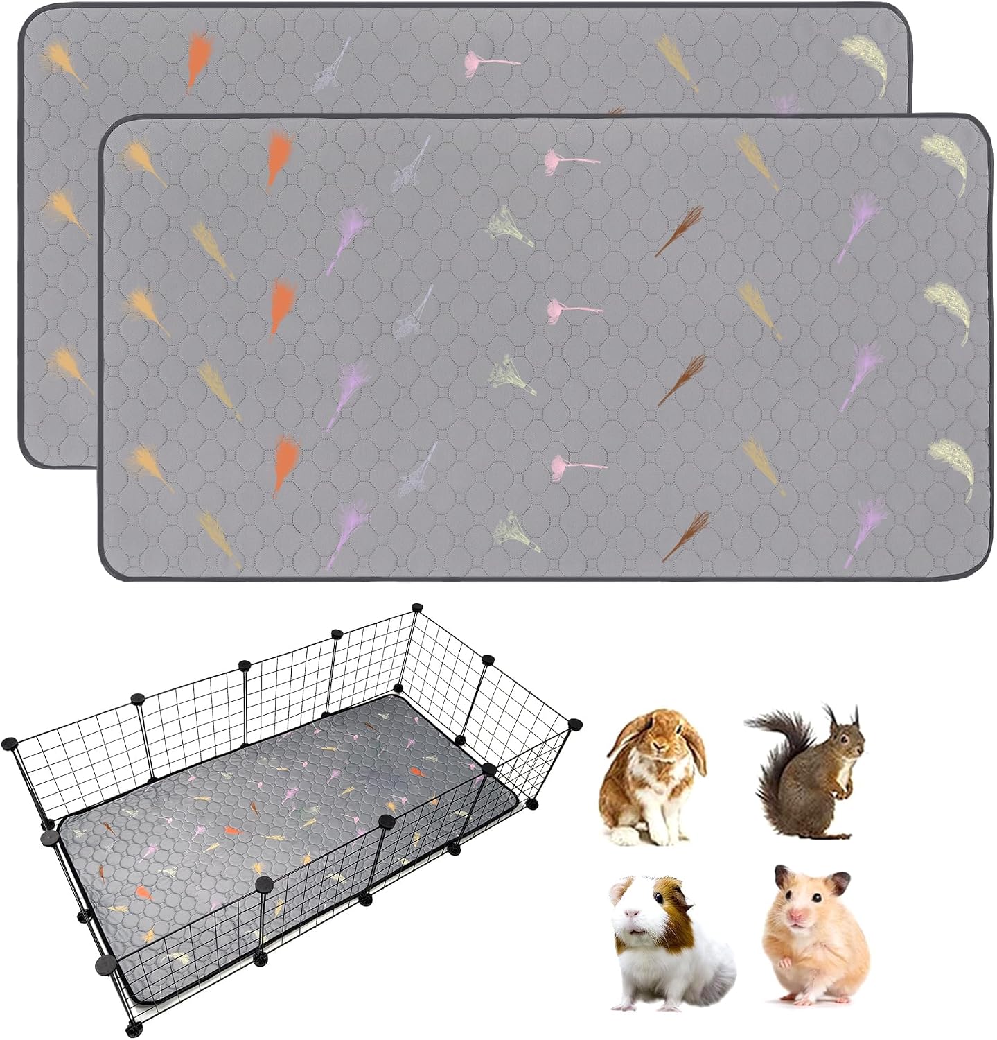 2Pcs Guinea Pig Cage Liners,Guinea Pig Fleece Cage Liners24''X48'' Super Absorbent Washable Pee Pads Reusable for Rabbit Hamster Chinchilla - Image 15