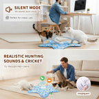 Electronic kitten teaser toy showing the built-in speaker for realistic bird sounds.
