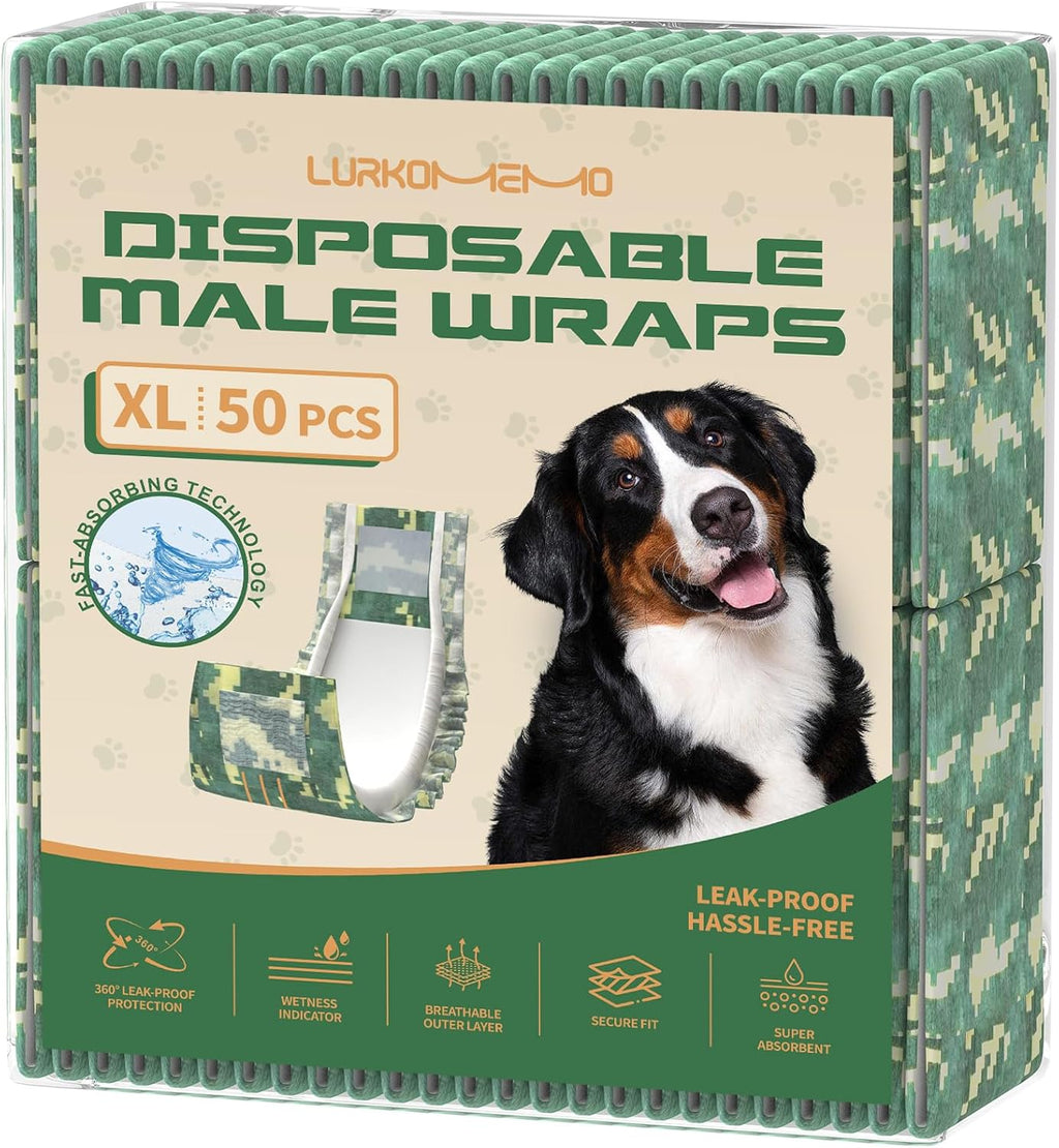 Dog Diapers Male,50 Count Small Male Dog Diapers Disposable for Doggie & Puppy,Ultra Absorbent Male Dog Wraps,Belly Bands for Male Dogs with Wetness Indicator(S Same as Other Brands' XS) - Image 10