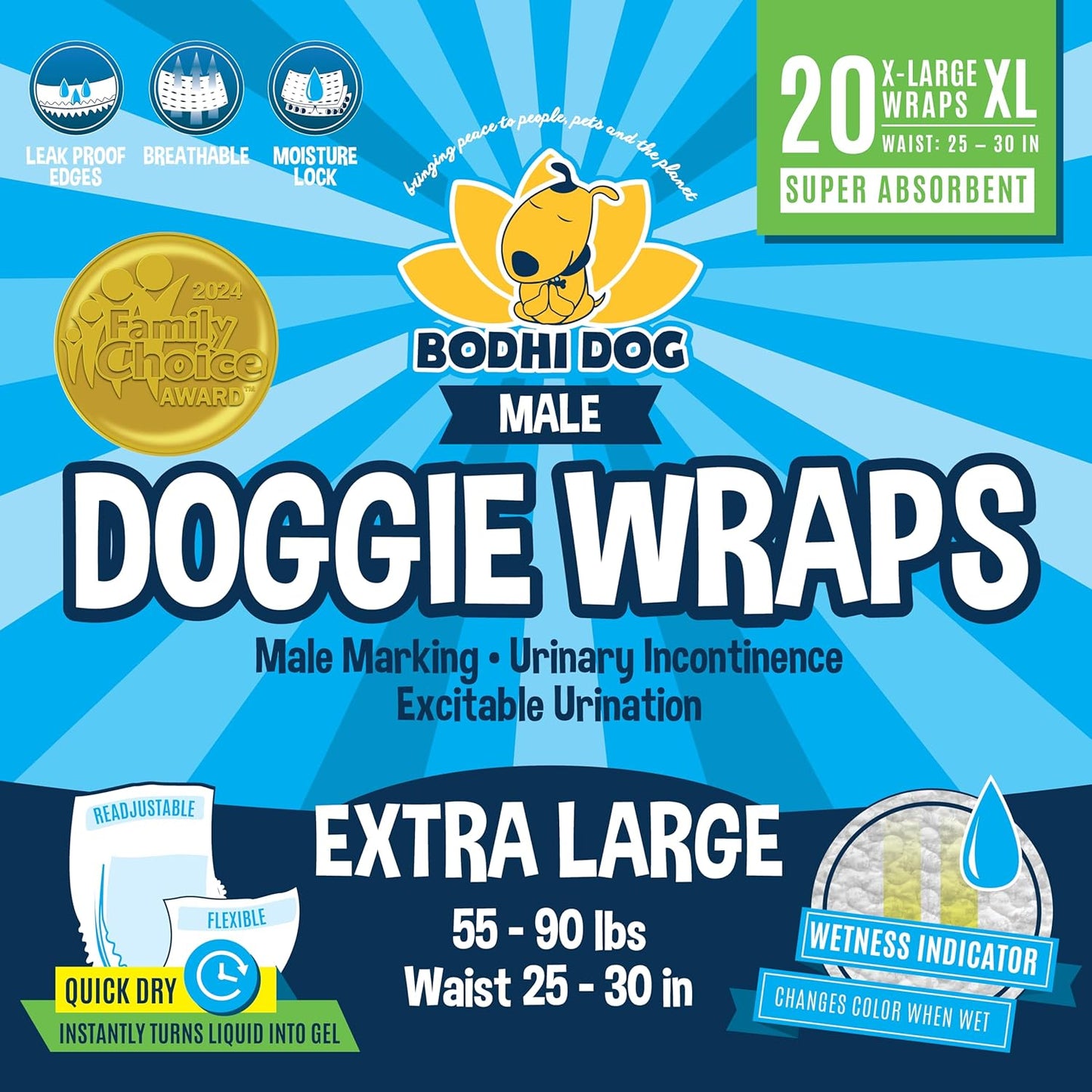 Bodhi Dog premium male doggie wraps twenty pack bundle view