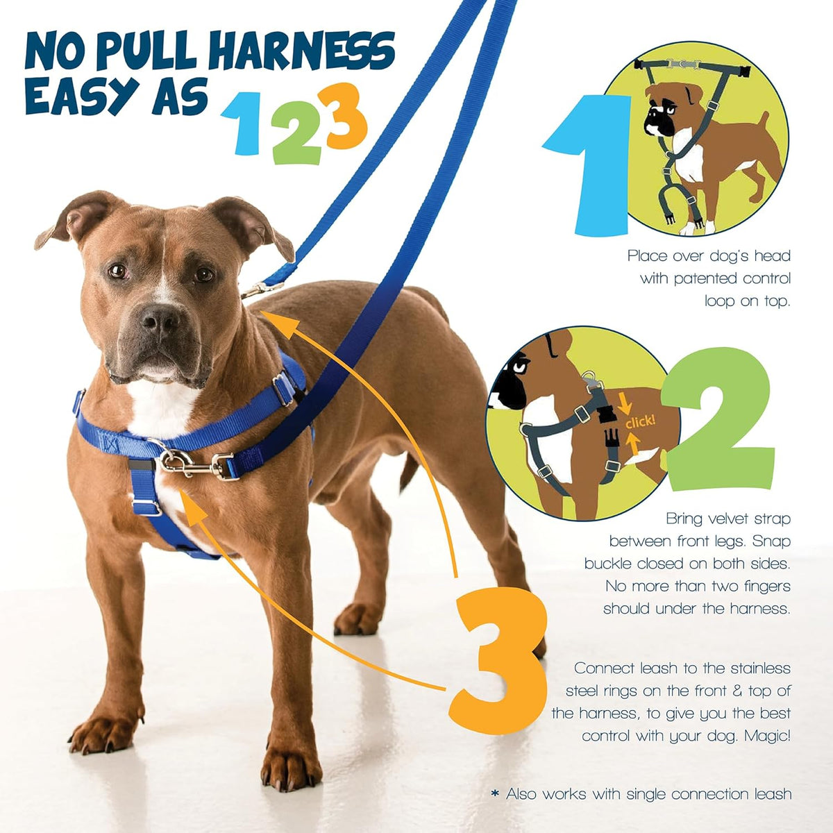 2 Hounds Design Freedom No Pull Dog Harness side profile displaying medium size straps