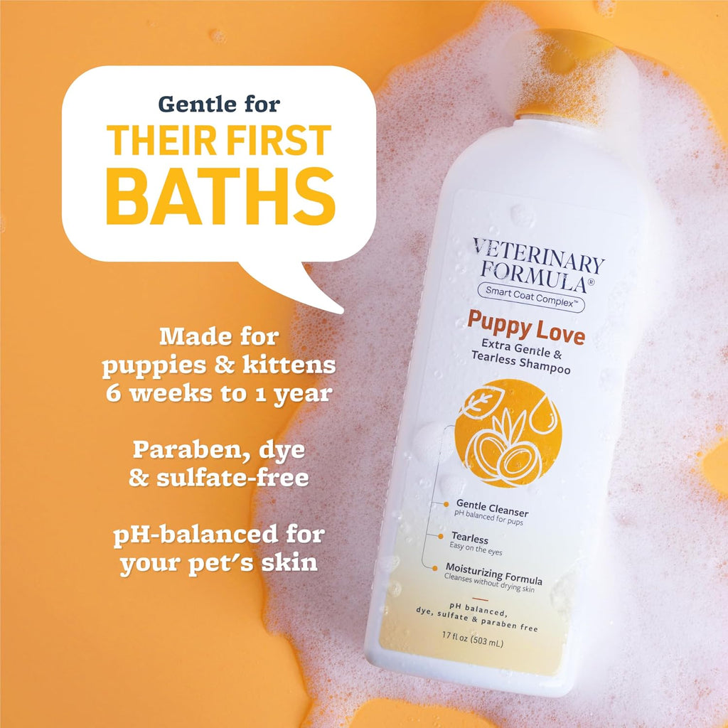 SynergyLabs puppy shampoo bottle showing directions for use