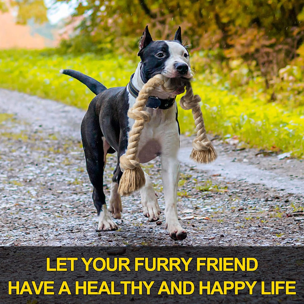 Fida indestructible pulling rope for large dogs showcasing its thick dental cleaning fibers.