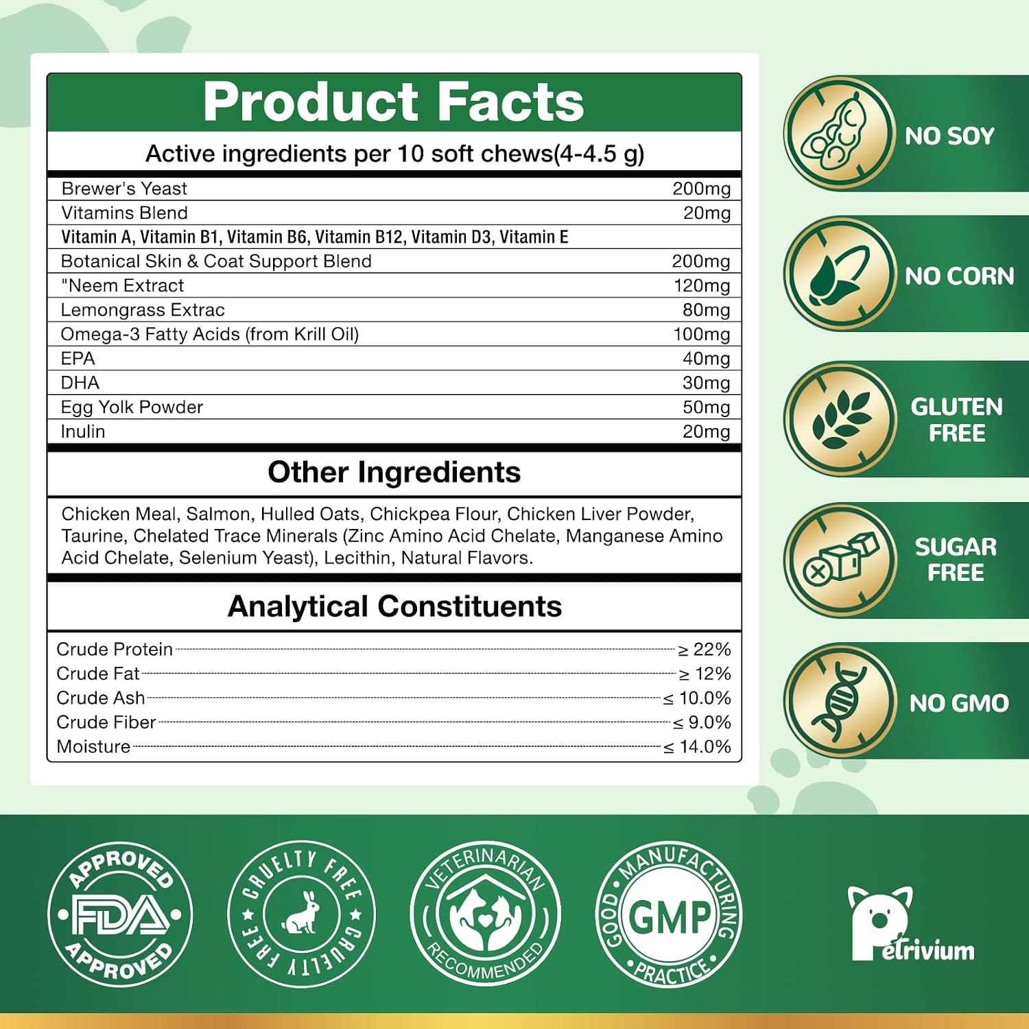 Premium pet oral supplement for flea prevention across all cat breeds