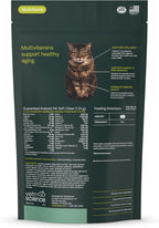 Senior cat nutritional supplement ingredients list display