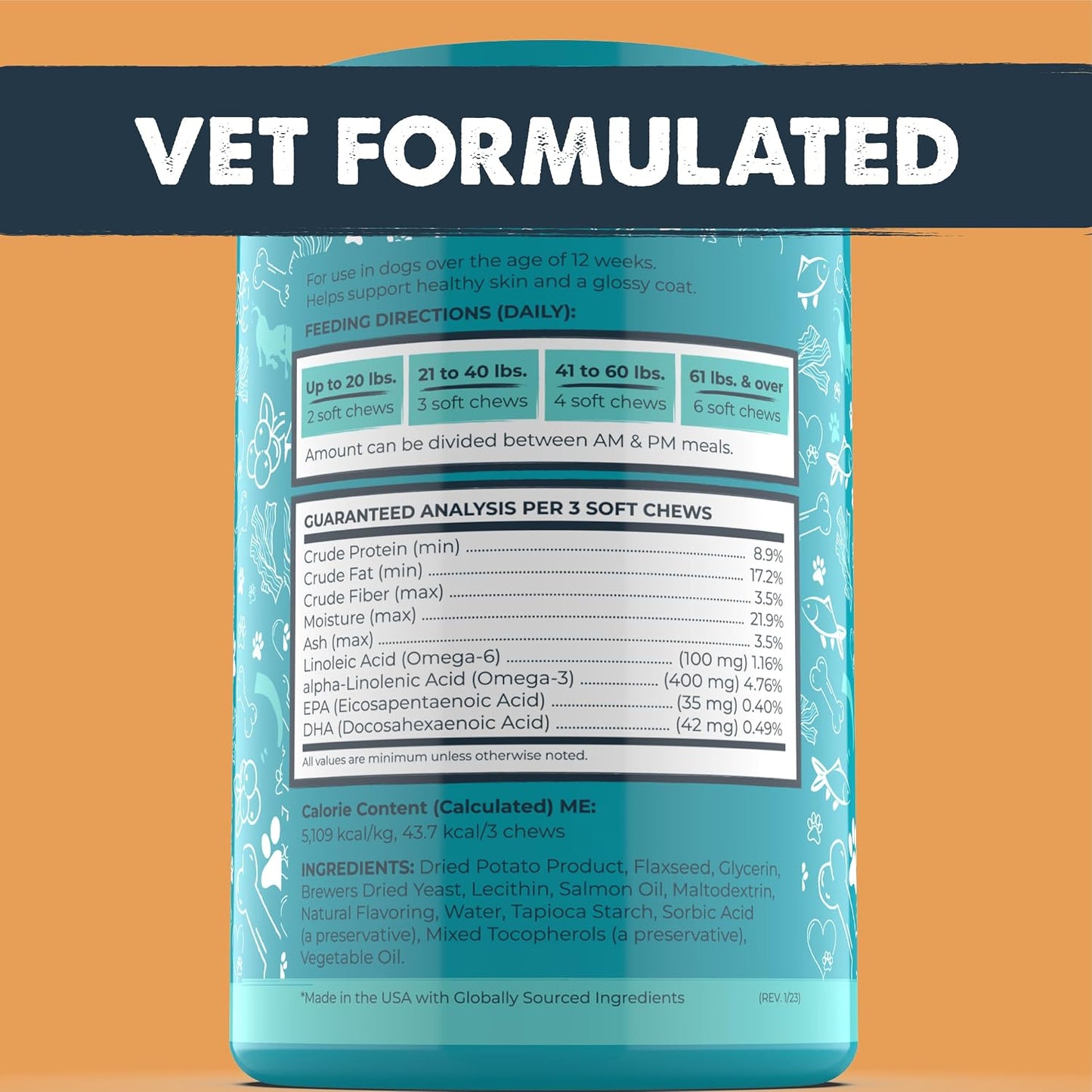 Vet formulated omega 3 salmon oil bites for puppies and dogs