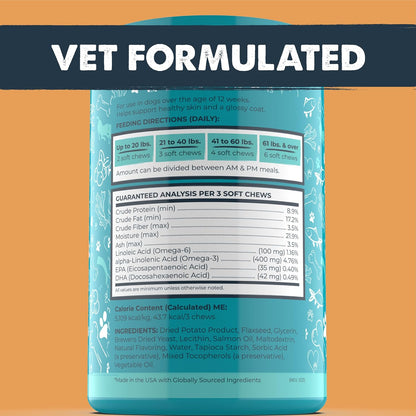 Vet formulated omega 3 salmon oil bites for puppies and dogs