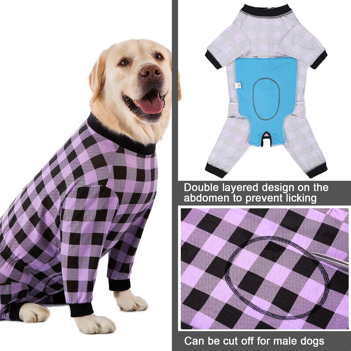 Yeapeeto dog wound protection clothing showcasing elastic leg bands for comfortable fit