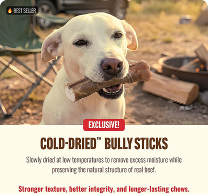 Natural Farm odor free cold dried bully sticks for canine dental health and plaque removal