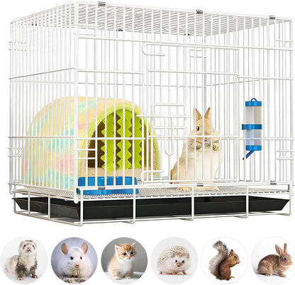 Small Animal Cage Indoor, Hamster Cage with Water Bottle & Food Bowl & Washable Small Nest, Guinea Pig Cage for Ferret, Chinchilla, Bunny, Kitten, Hedgehog, Squirrel, Rat, Rabbit - Image 1