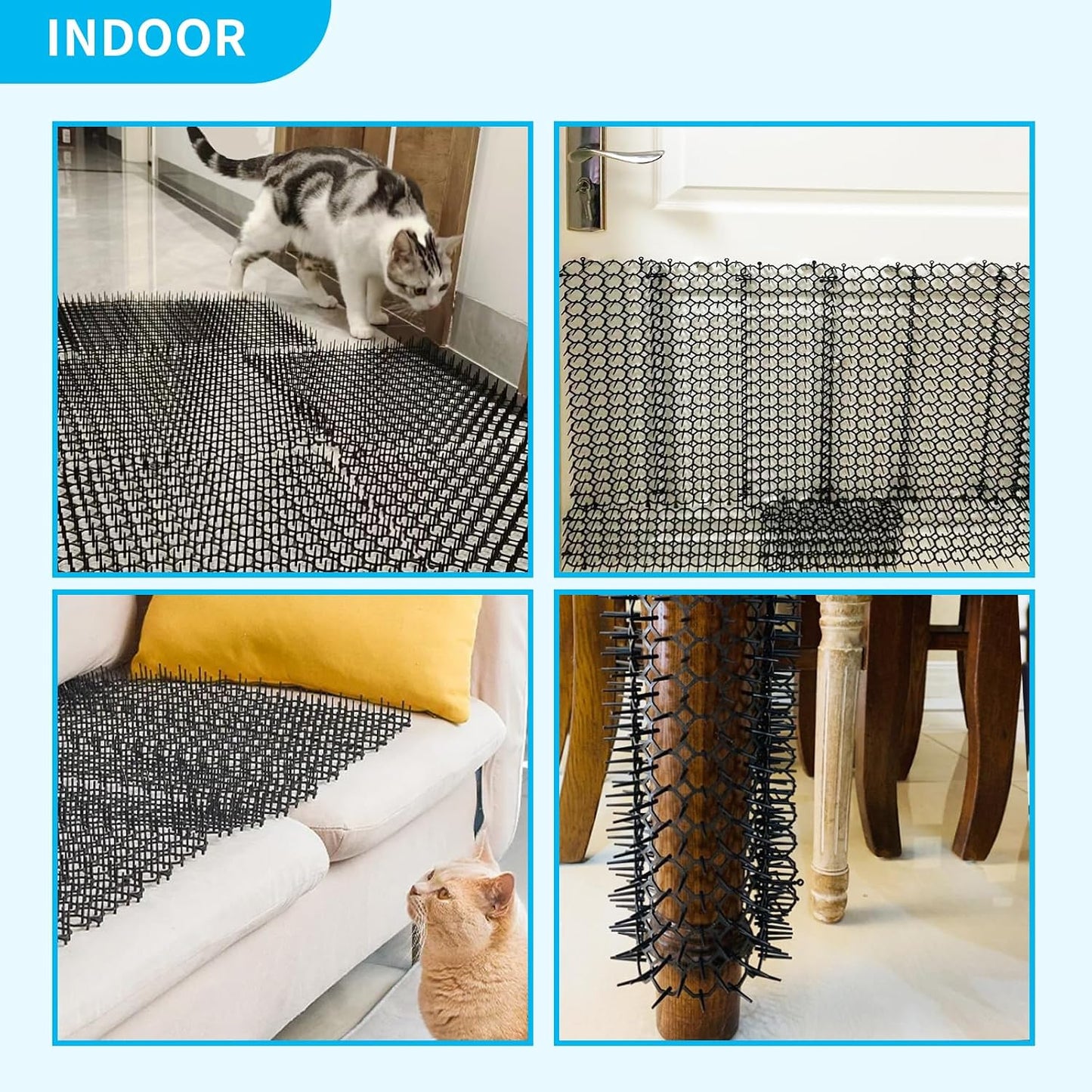 Customizable cat spike mat showing modular design