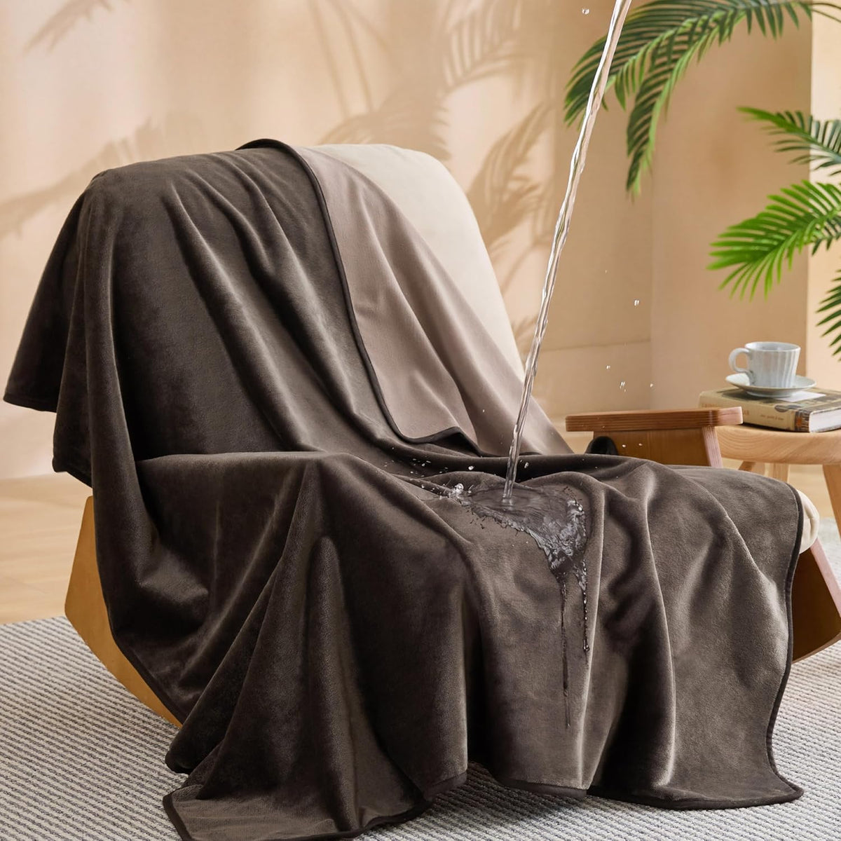 Bedsure Waterproof Blanket for Couch - Soft Flannel Fleece Couch Cover Throw Blanket for Large Dogs Pet Leakproof, Protector for Camping, Travel, 50"x60", Grey - Image 12