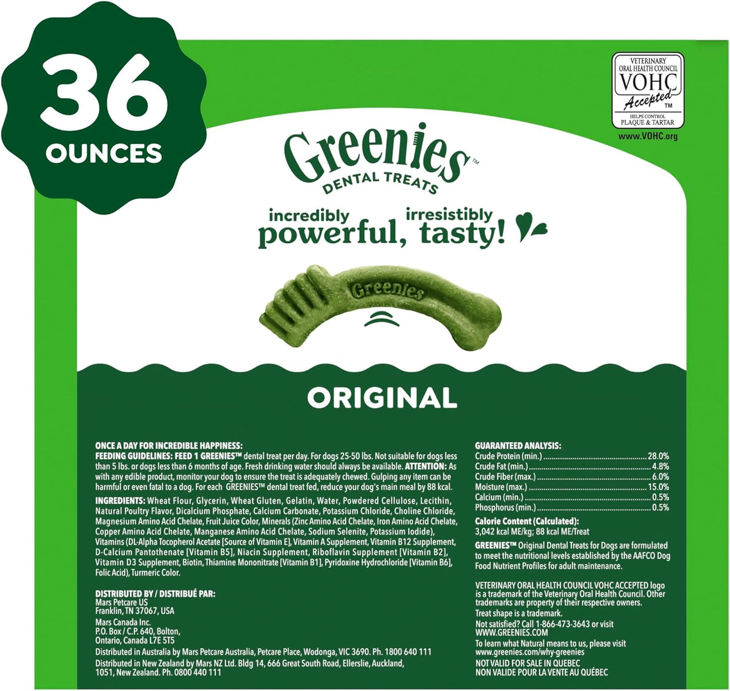Greenies Veterinarian-Recommended Adult Natural Dental Dog Treats Regular Size, Dog Dental Chews, Original Flavor, 36 oz. Pack, 36 Count - Image 10