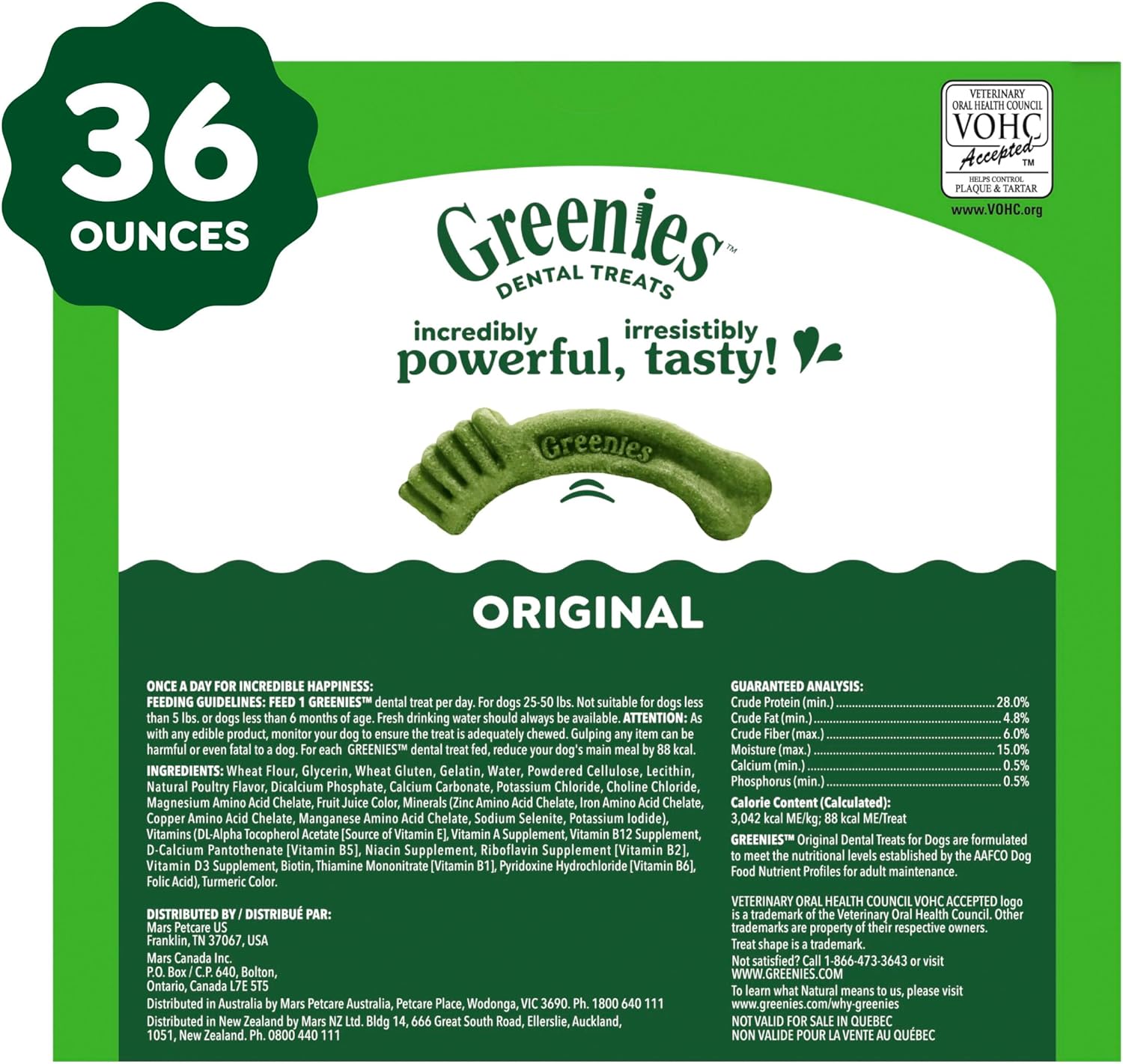 Greenies Veterinarian-Recommended Adult Natural Dental Dog Treats Regular Size, Dog Dental Chews, Original Flavor, 36 oz. Pack, 36 Count - Image 10