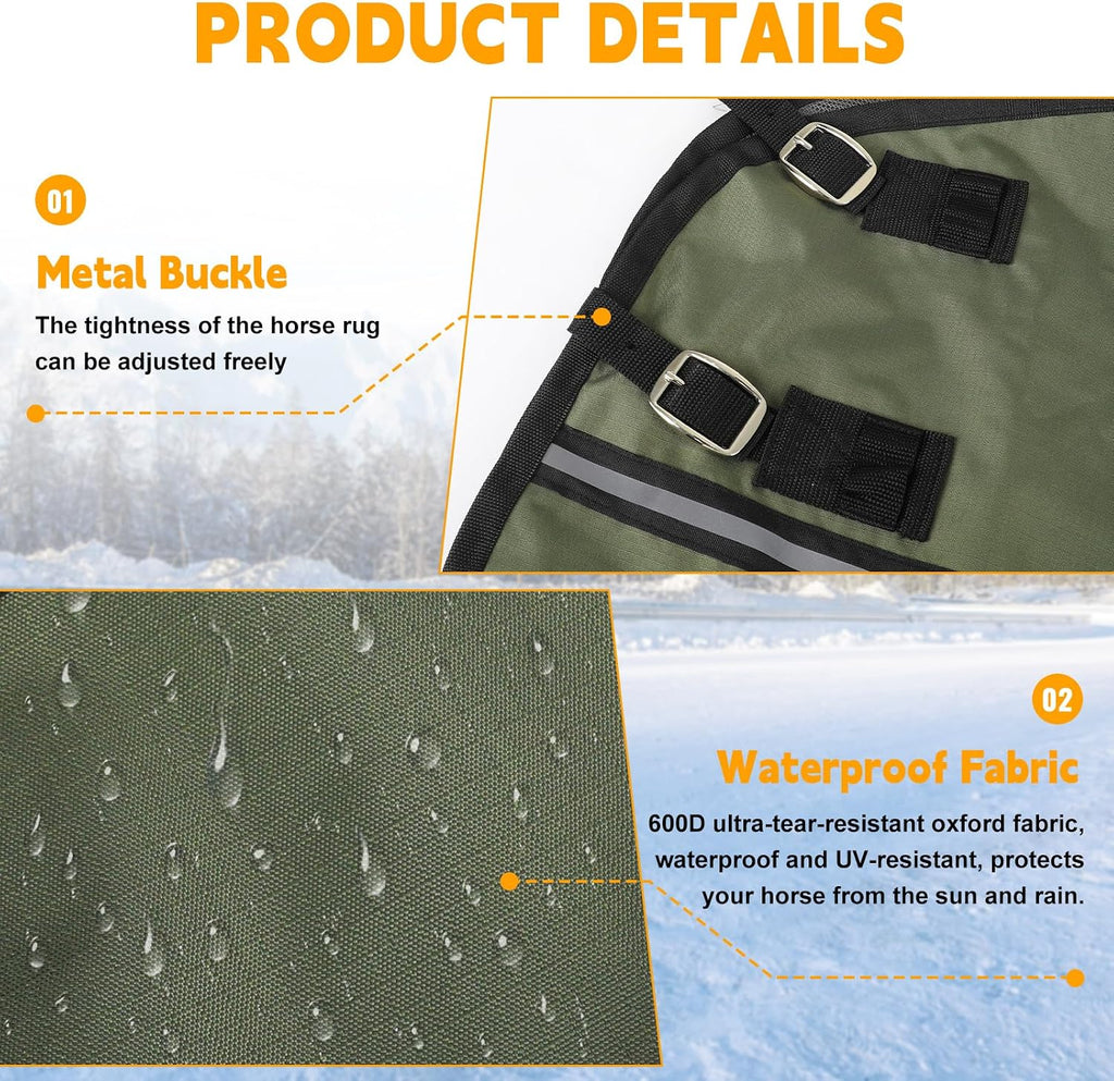 Interior breathable mesh lining of horse blanket