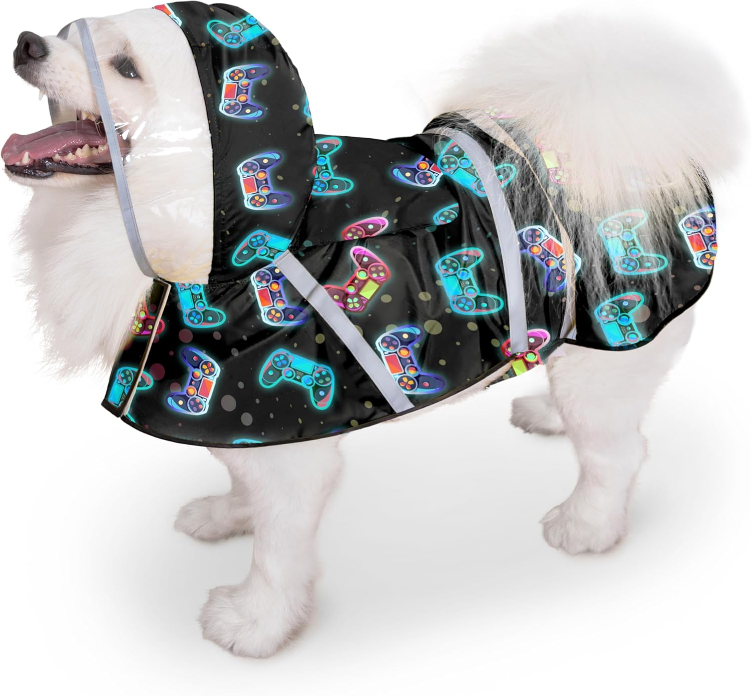 Eiaayer protective dog apparel folded compactly to demonstrate its lightweight portability.