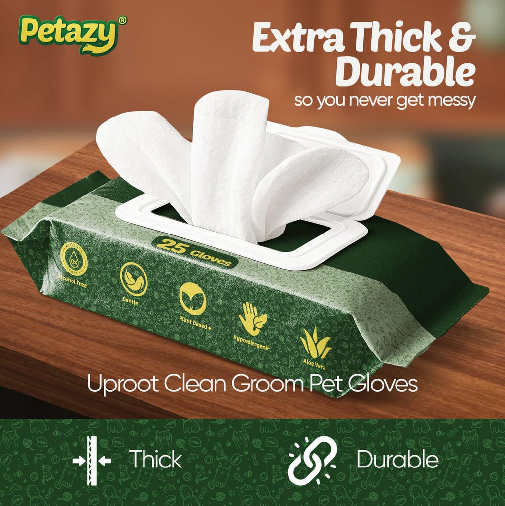 Petazy dog grooming gloves ideal for sensitive skin and allergy prone pets