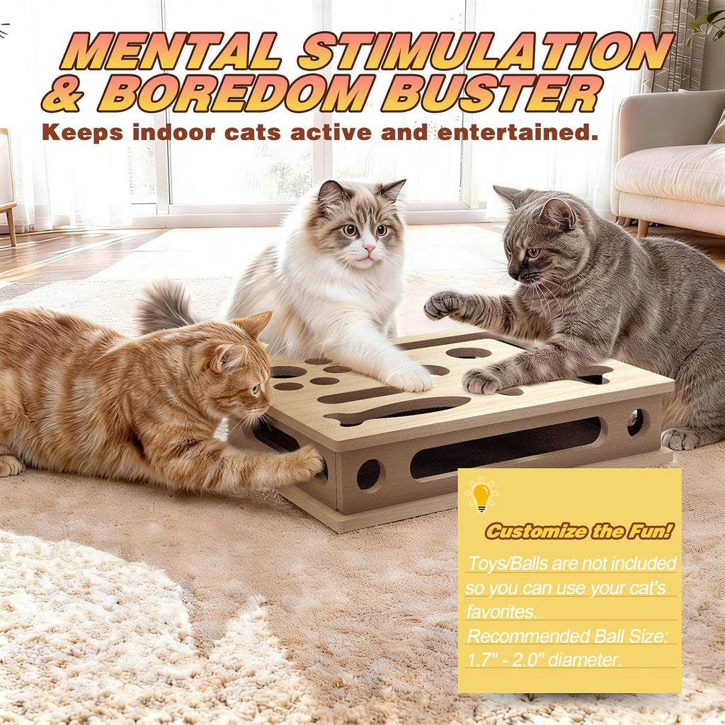 Durable cat puzzle box alternative to clippers and grinders for indoor felines
