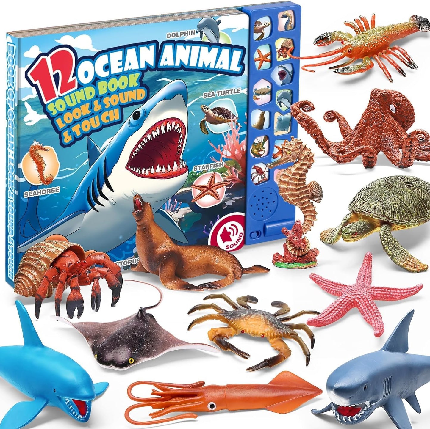 Yeonha Toys ocean animal set with sound book front view