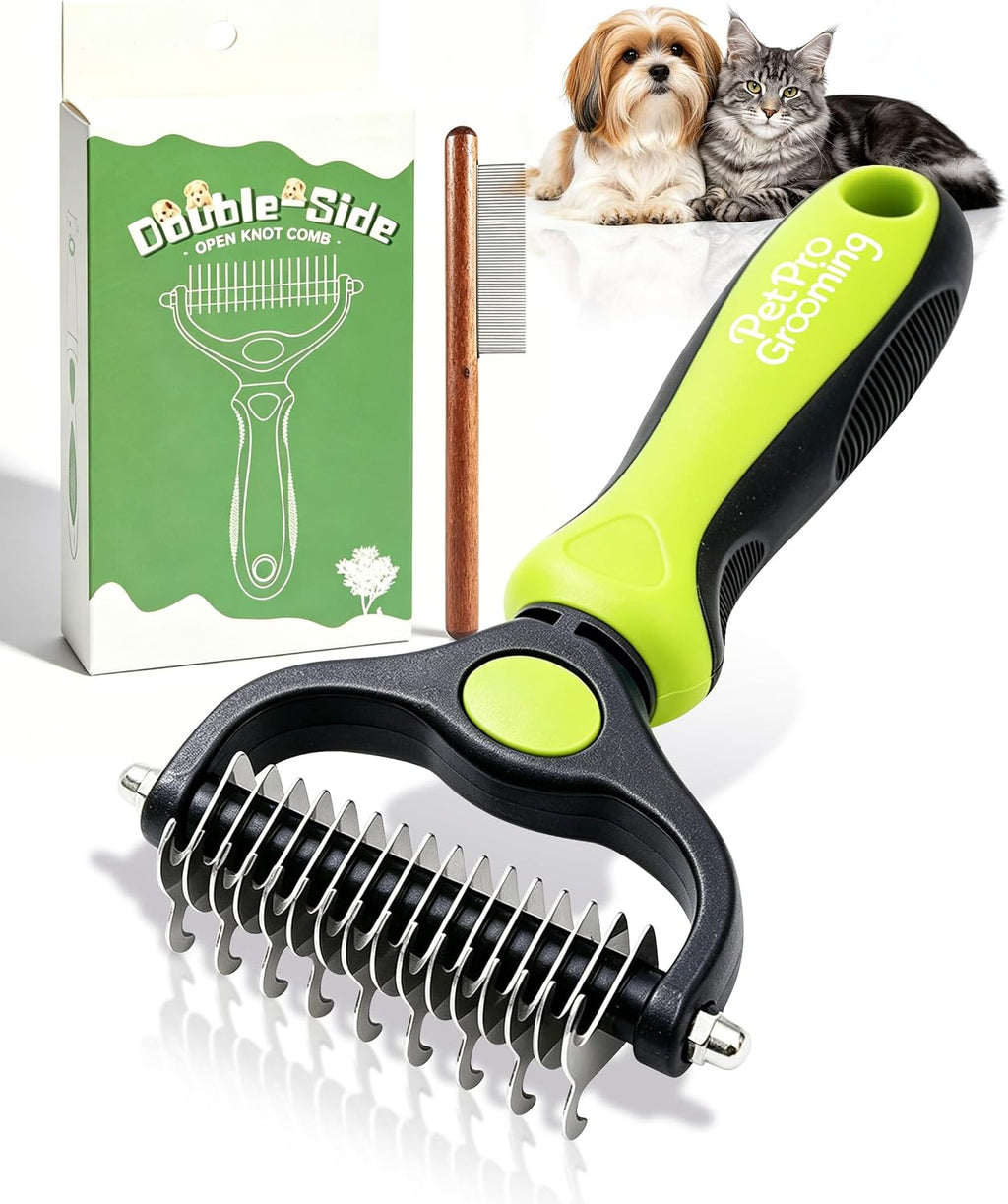 Pet Pro Grooming Tool, Dematting Comb for Dogs and Cats, Deshedding Dog Brush, Undercoat Rake for Dogs, Removes Tangles Knots and Loose Fur, Grooming Tool for Thick Coats (Blue) - Image 9