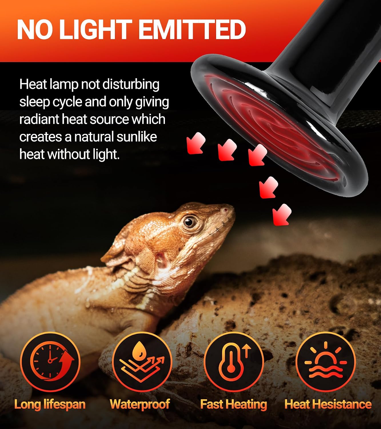 Repti Zoo 2pack heat lamp bulbs side by side comparison view
