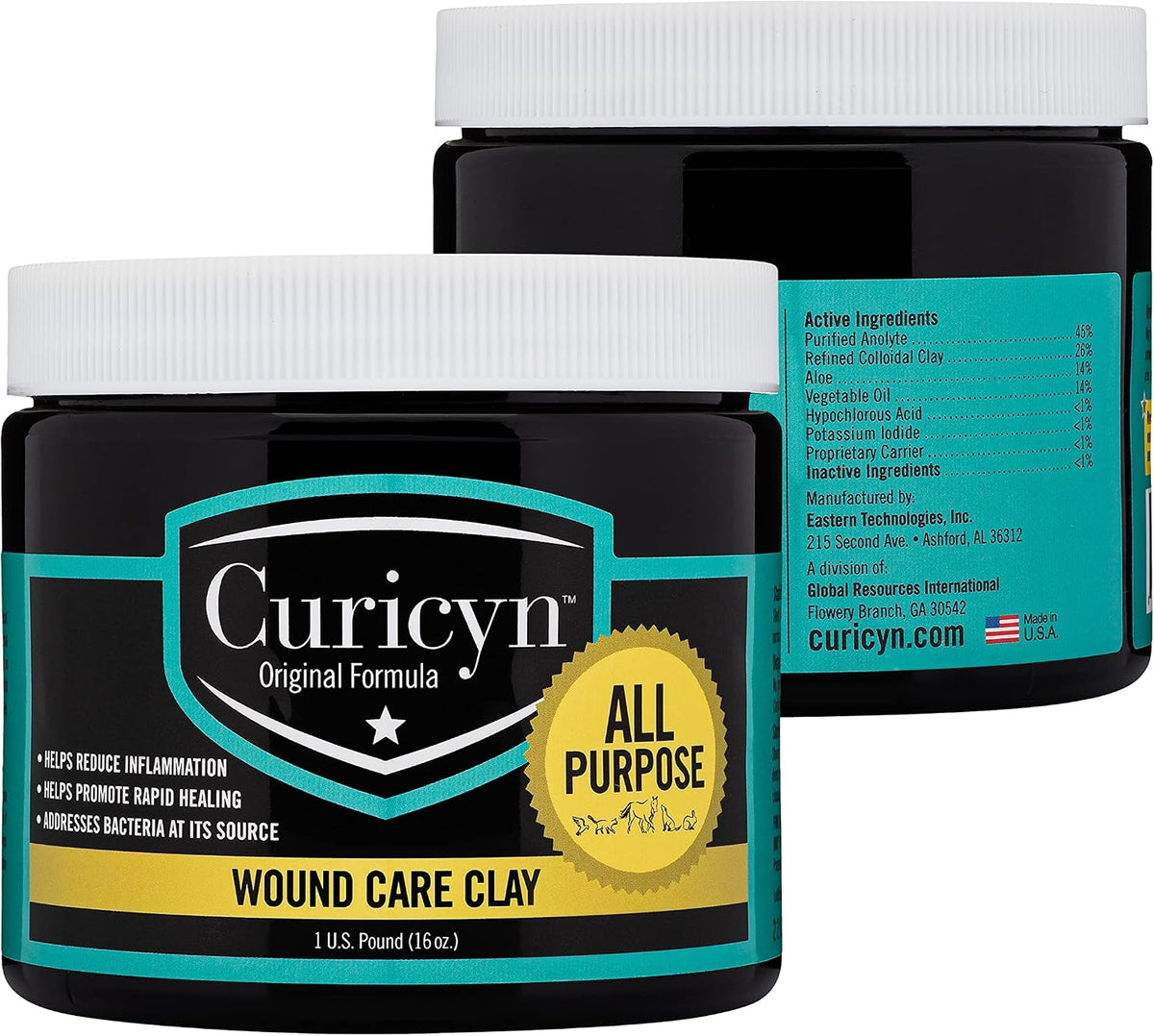 Curicyn Animal Wound Care Clay 16 Ounce tub front view