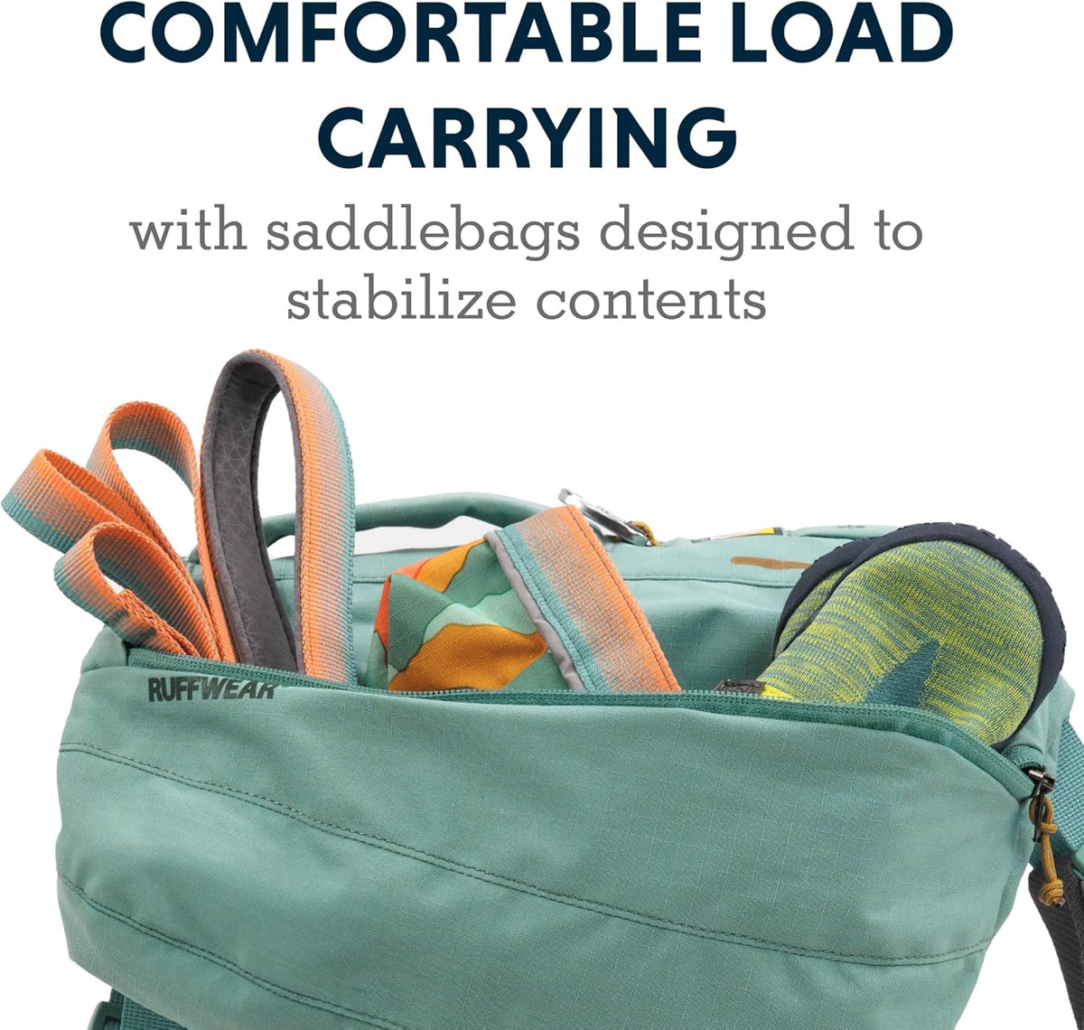 Top perspective highlighting the low-profile padded lift handle and aluminum leash attachment ring.