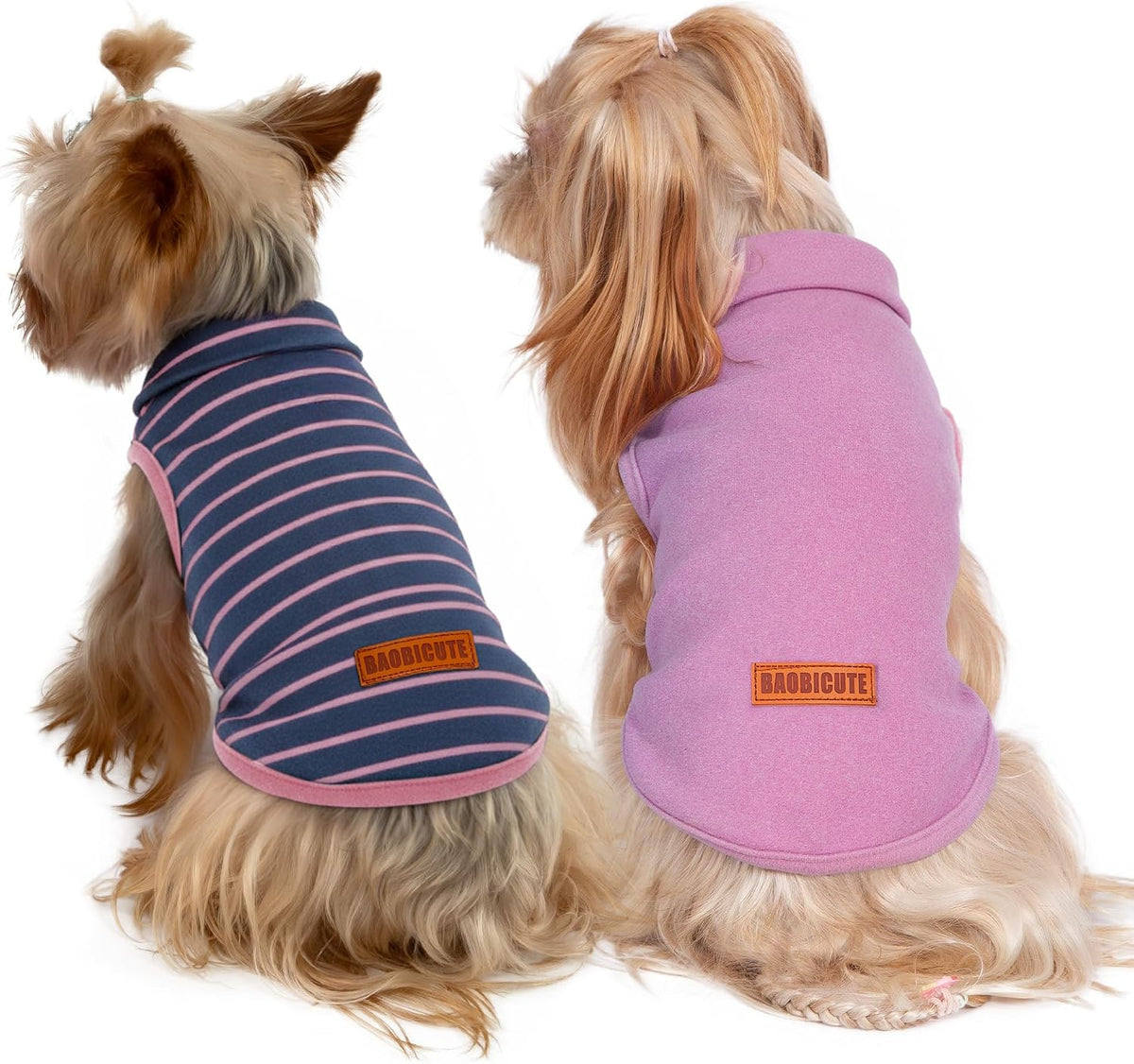 2 Pack Dog Sweater Clothes Soft Velvet Fabric Coat Dog Sweatshirt Sweaters for Small Medium Large Dogs Pullover Turtleneck Pet Puppy Clothes Cold Weather Warm Puppy Sweater - Image 10