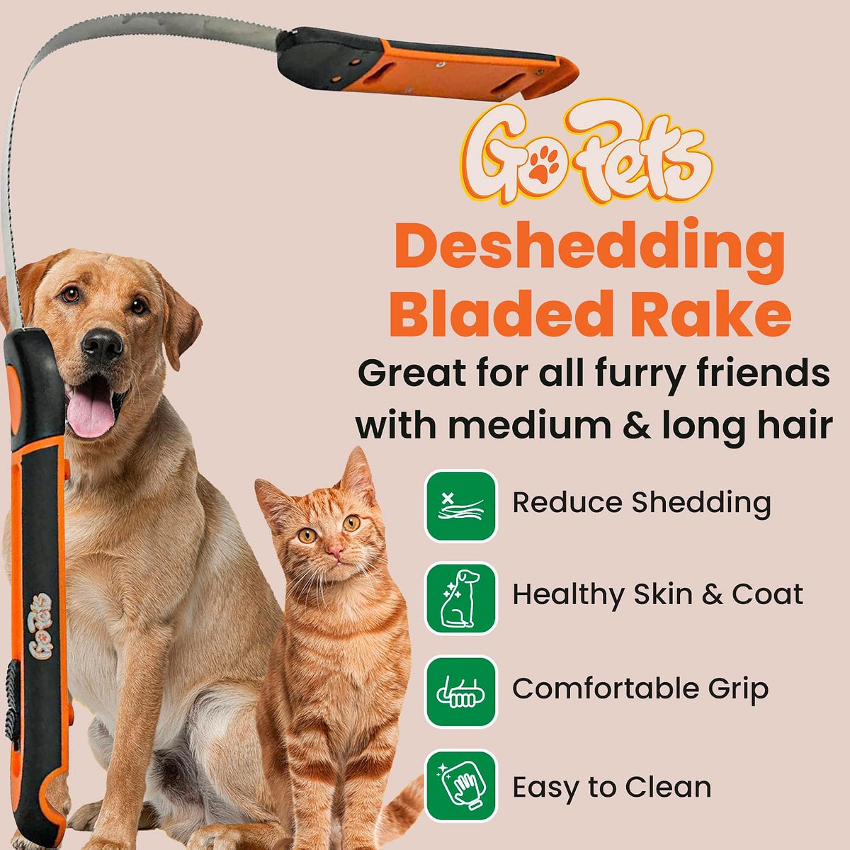 GoPets adjustable stainless steel blade showing contour feature