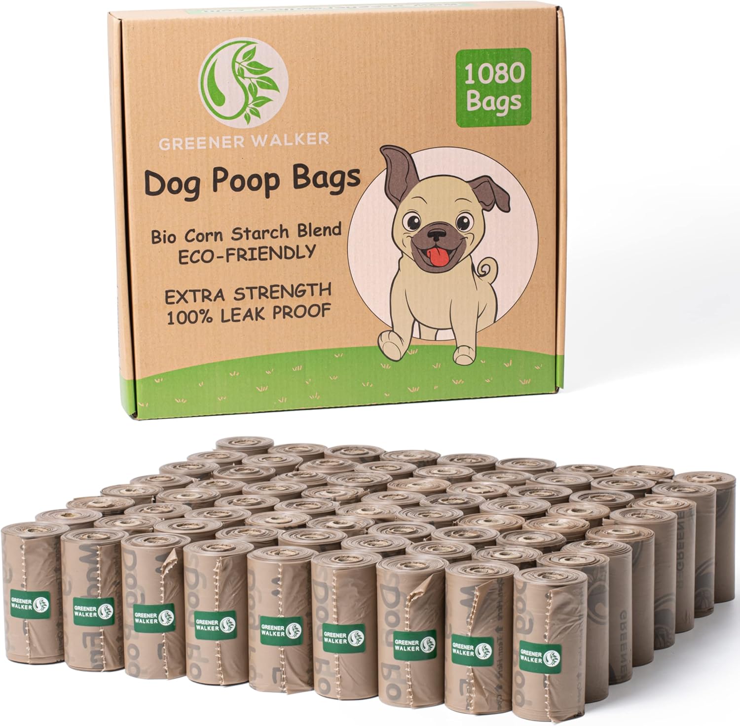 Greener Walker heavy duty pet waste bags tear resistant rolls
