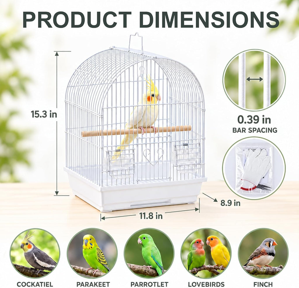 Small Bird Cage, Lightweight Hanging Travel Cage with Removable Tray - Image 3