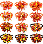 Mruq Pet Thanksgiving puppy neckties showing the durable polyester fabric weave.