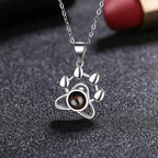 Getname Necklace custom pet memorial photo jewelry showcasing the central projection crystal lens.