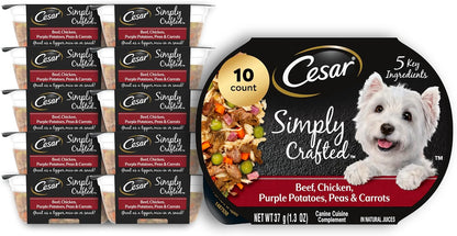 Cesar Simply Crafted Adult Wet Dog Food Toppers for Dry Food, Chicken, 1.3 oz Tubs, 10 Count - Image 10
