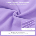 Dinkinty warm fleece dog onesie close up texture purple variant